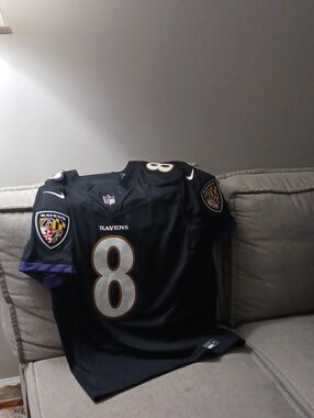 Nike Baltimore Ravens #8 Kids Jersey - Black with Purple Trim